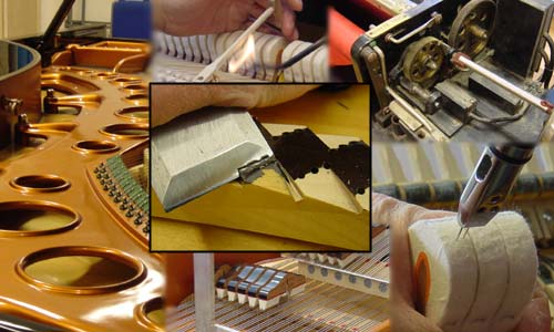 Bilder p&aring; arbeten utf&ouml;rda i verkstaden